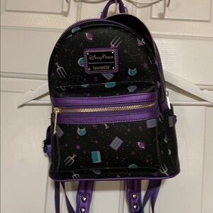 Disney Loungefly Black and Purple Mini Backpack